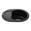 Гранітна мийка Globus Lux MORAINE 600х470-А0001, чорний металік- Фото 3
